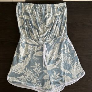 Streetwear Society bathing suit cover up romper in light blue